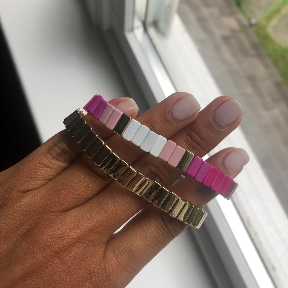 Brand New- Gold and Pink Bracelets